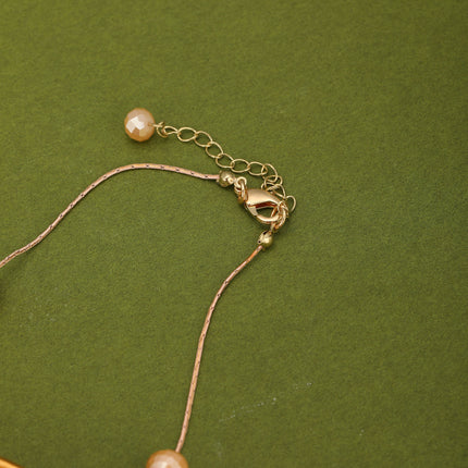 Collar Largo Con Cristal Rosa Artificial Estilo Bohemio Para Mujer