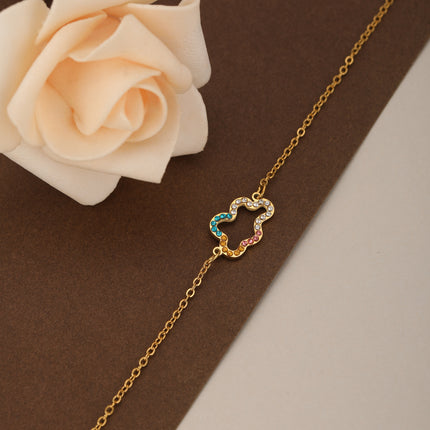 Pulsera De Acero Inoxidable Con Colgante De Nube Multicolor Moderna