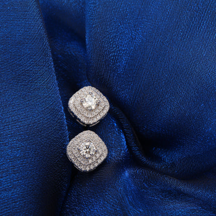 Pendientes De Moissanita Cuadrados Con Diseño Elegante Y Versátil En Plata 925