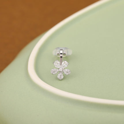 Aretes En La Oreja Cobre Ear Cuff Flor De Margarita, Diseño Minimalista