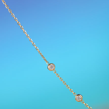 Collar Con Colgante En Forma De Doble D Con Cinco Diamantes Brillante De Acero Inoxidable