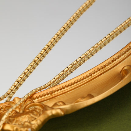 Collar De Cadena Gruesa De Caja Con Colgante De Anillo Grande Hueco De Acero Inoxidable