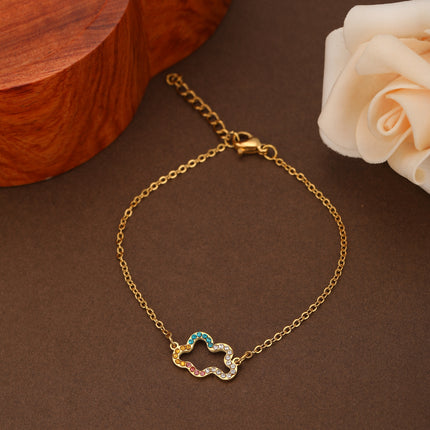 Pulsera De Acero Inoxidable Con Colgante De Nube Multicolor Moderna