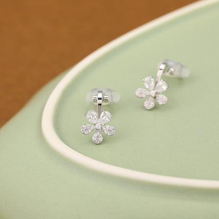 Aretes En La Oreja Cobre Ear Cuff Flor De Margarita, Diseño Minimalista