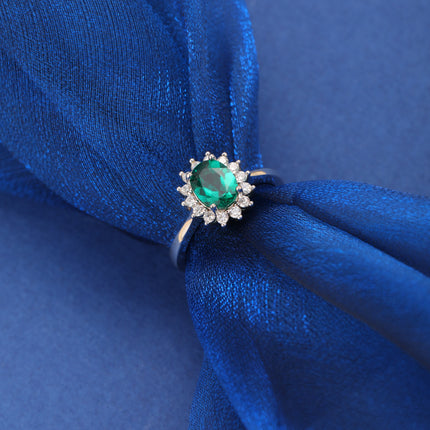 Anillo De Moissanita Con Diseño De Girasol Estilo Lady Di En Plata 925