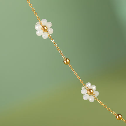 Collar De Estilo Étnico De Matricaria Transparente De Moda Fresca Para Mujer Con Bolas