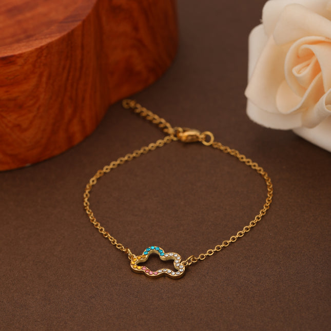 Pulsera De Acero Inoxidable Con Colgante De Nube Multicolor Moderna
