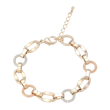 Pulsera De Cadena De Cobre Con Tres Aros Entrelazados En Colores