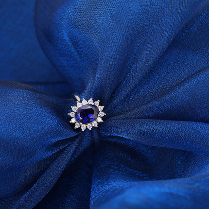 Anillo De Moissanita Con Diseño De Girasol Estilo Lady Di En Plata 925