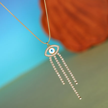 Collar De Cadena De Hueso De Serpiente Con Colgante De Ojo De Diablo De Moda