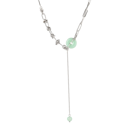 Colla Personalizado Con Colgante De Estilo De INS De Jade De Moda De Acero Inoxidable
