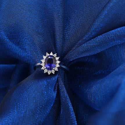 Anillo De Moissanita Con Diseño De Girasol Estilo Lady Di En Plata 925