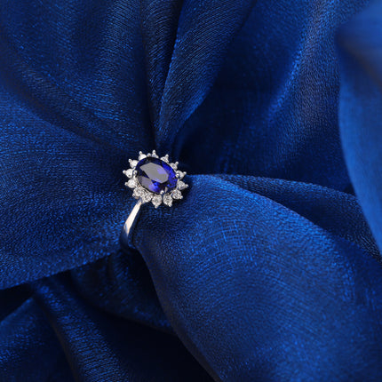 Anillo De Moissanita Con Diseño De Girasol Estilo Lady Di En Plata 925
