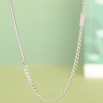 Collar Simple De Acero Inoxidable Decorativo Con Lenjuela Redonda Con Estilo INS De Moda