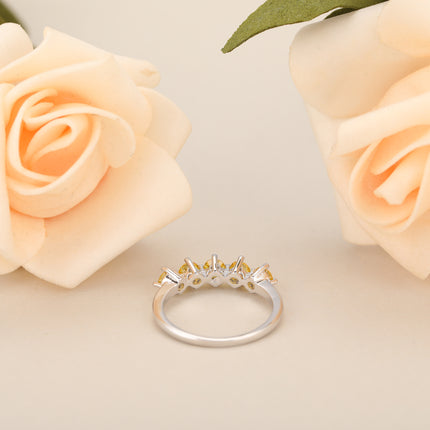 Anillo Con Diseño Moda Y Diamantes De Zirconia En Cobre Chapado En Oro 14K,Plata