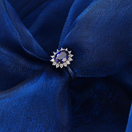 Anillo De Moissanita Con Diseño De Girasol Estilo Lady Di En Plata 925
