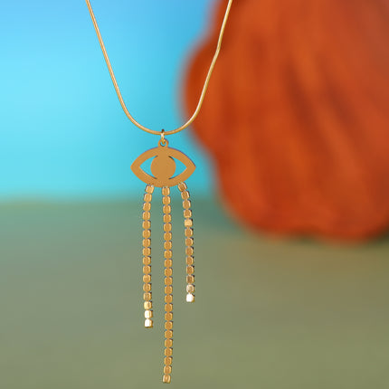 Collar De Cadena De Hueso De Serpiente Con Colgante De Ojo De Diablo De Moda