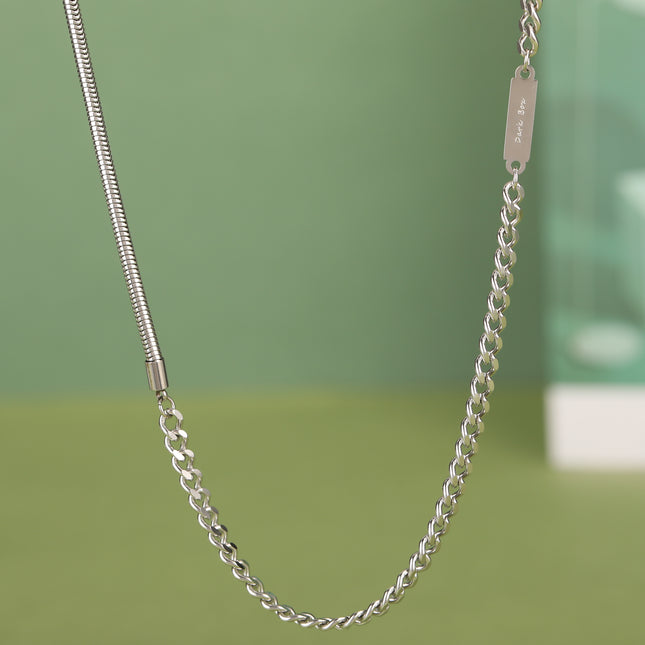 Collar Simple De Acero Inoxidable Decorativo Con Lenjuela Redonda Con Estilo INS De Moda