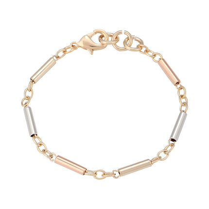 Pulsera De Cadena Con Tubos Tricolores De Cobre, Diseño Moderno