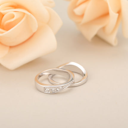Anillo De Resina Negra Con Diamantes De Zirconia En Aleación Chapado En Plata