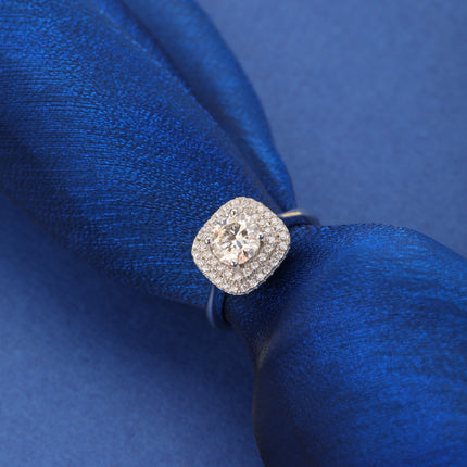 Anillo De Mujer Con Moissanita Cuadrada De 1 Quilate Y Plata 925