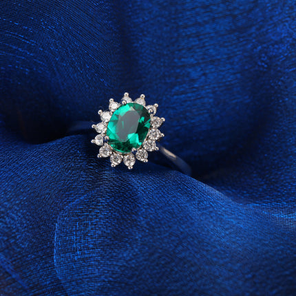 Anillo De Moissanita Con Diseño De Girasol Estilo Lady Di En Plata 925