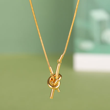 Collar Grueso De Cadena Metálica De Nudo De Moda Sencillo De Estilo Neutro