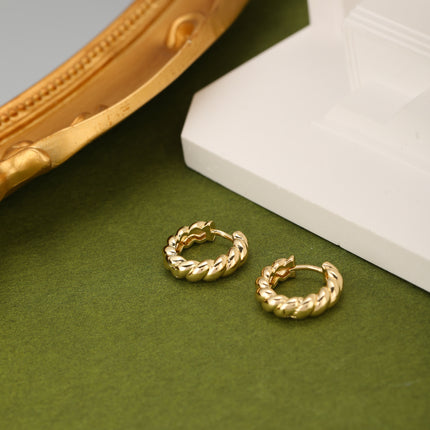 Aretes Geométrico Cobre Chapado En Oro De 14K Pendientes Estilo Simple