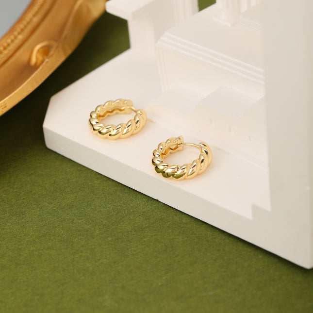 Aretes Geométrico Cobre Chapado En Oro De 14K Pendientes Estilo Simple