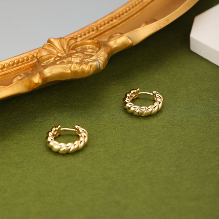 Aretes Geométrico Cobre Chapado En Oro De 14K Pendientes Estilo Simple