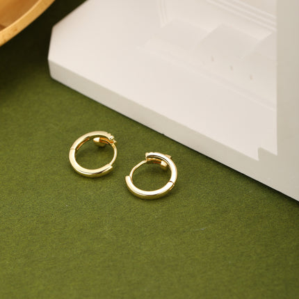 Aretes De Aro Minimalistas De Cobre Con Baño De Oro De 14K Pendientes