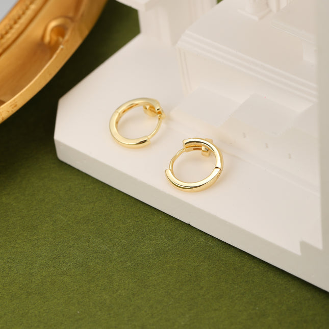 Aretes De Aro Minimalistas De Cobre Con Baño De Oro De 14K Pendientes