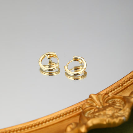 Aretes De Aro Minimalistas De Cobre Con Baño De Oro De 14K Pendientes