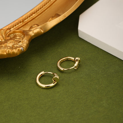 Aretes De Aro Minimalistas De Cobre Con Baño De Oro De 14K Pendientes