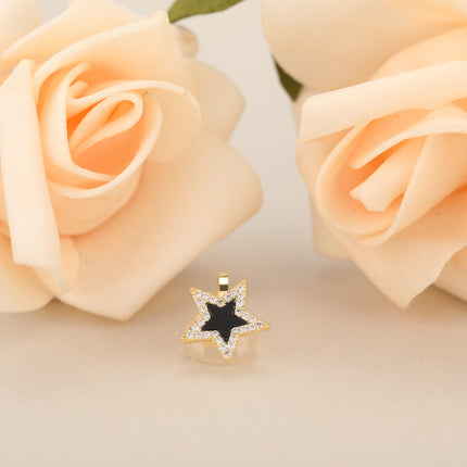 Aretes En La Oreja Vintage Con Estrella Y Zirconia Earcuff De Cobre