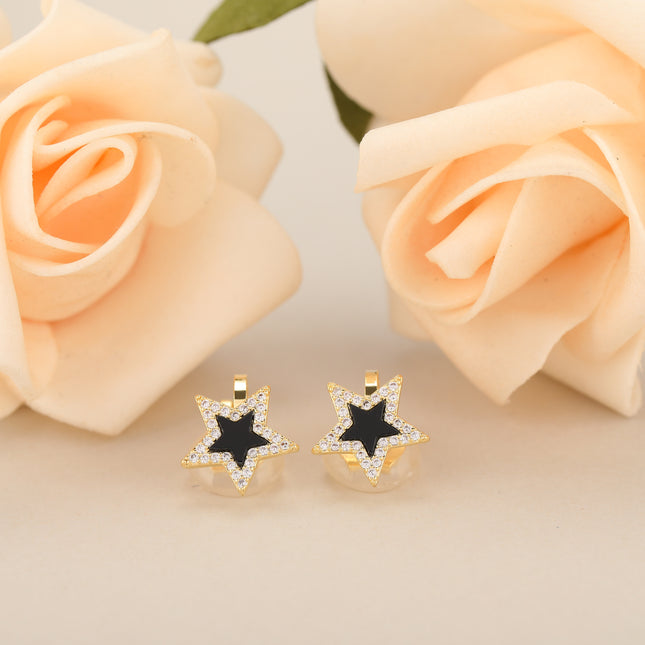 Aretes En La Oreja Vintage Con Estrella Y Zirconia Earcuff De Cobre
