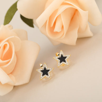 Aretes En La Oreja Vintage Con Estrella Y Zirconia Earcuff De Cobre