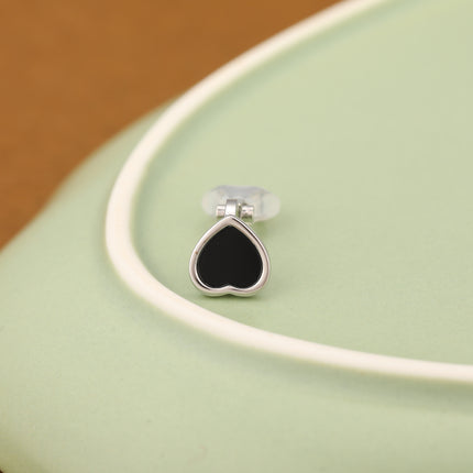 Aretes En La Oreja Corazón Negro Ear Cuff Diseño De Cobre Elegante