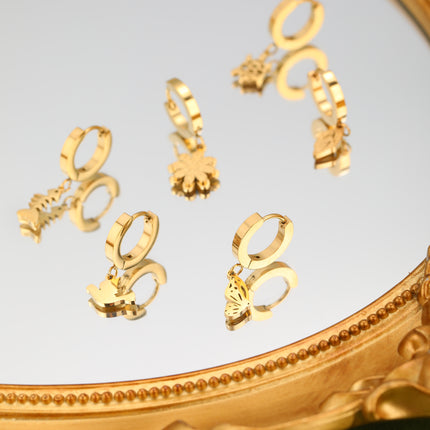 Set De Aretes Acero De Titanio Con Varios Estilos De Pendientes De Aro