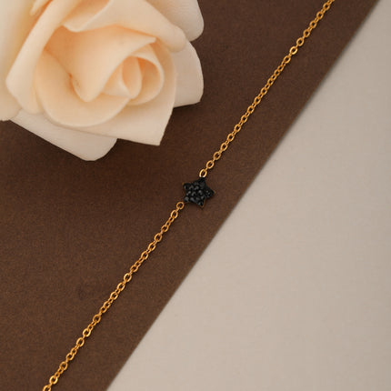 Pulsera De Acero Inoxidable Con Colgante De Estrella Negra Estilo Moda