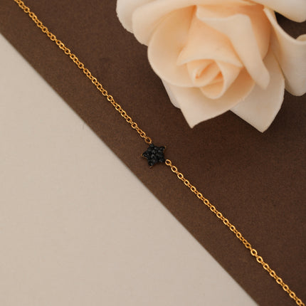 Pulsera De Acero Inoxidable Con Colgante De Estrella Negra Estilo Moda