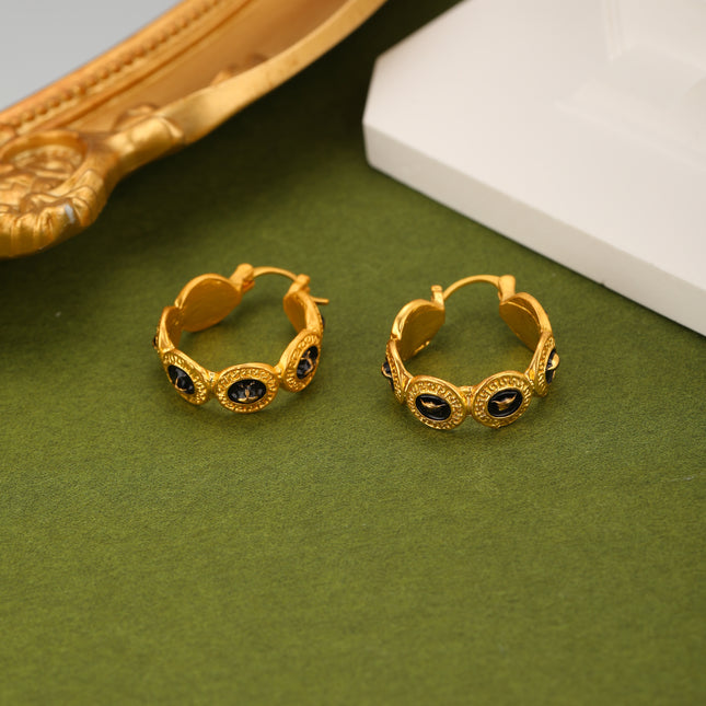 Aretes Broqueles Vintage De Aleación Dorada, Diseño Clásico Y Elegante