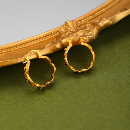 Aretes Broqueles Vintage De Aleación Dorada, Diseño Clásico Y Elegante