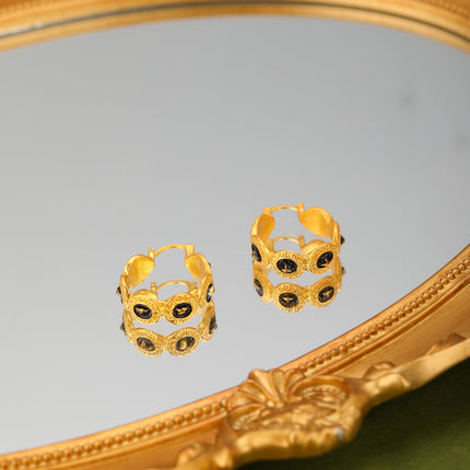 Aretes Broqueles Vintage De Aleación Dorada, Diseño Clásico Y Elegante