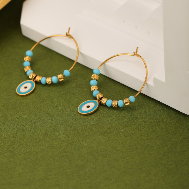 Aretes Arracadas De Estilo Vintage Con Bolitas En Acero