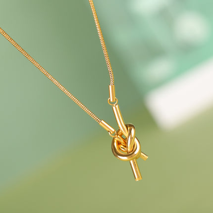 Collar Grueso De Cadena Metálica De Nudo De Moda Sencillo De Estilo Neutro