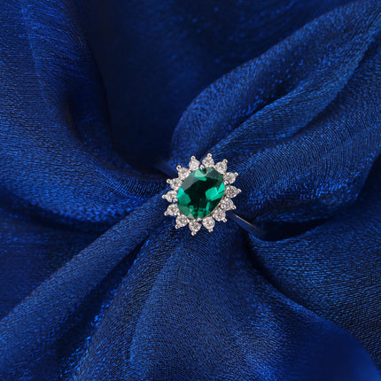 Anillo De Moissanita Con Diseño De Girasol Estilo Lady Di En Plata 925
