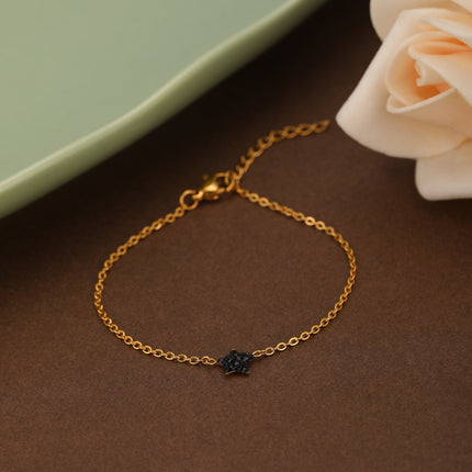 Pulsera De Acero Inoxidable Con Colgante De Estrella Negra Estilo Moda