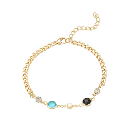 Pulsera De Cadena Estilo Moderno Con Cilindros Multicolores
