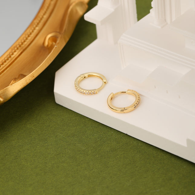 Aretes Broqueles Cobre Chapado En Oro 14K Pendientes Diseño Casual Chic